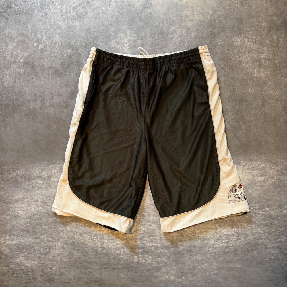 AND1 Mens Reversible Basketball Shorts Black White Mesh Athletic Gym Size M
